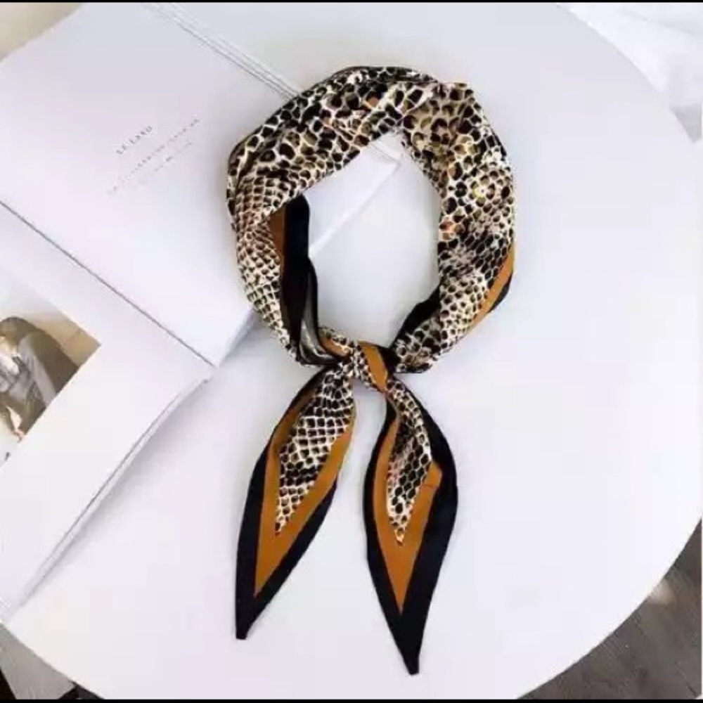 Snake print hair scarf accessory